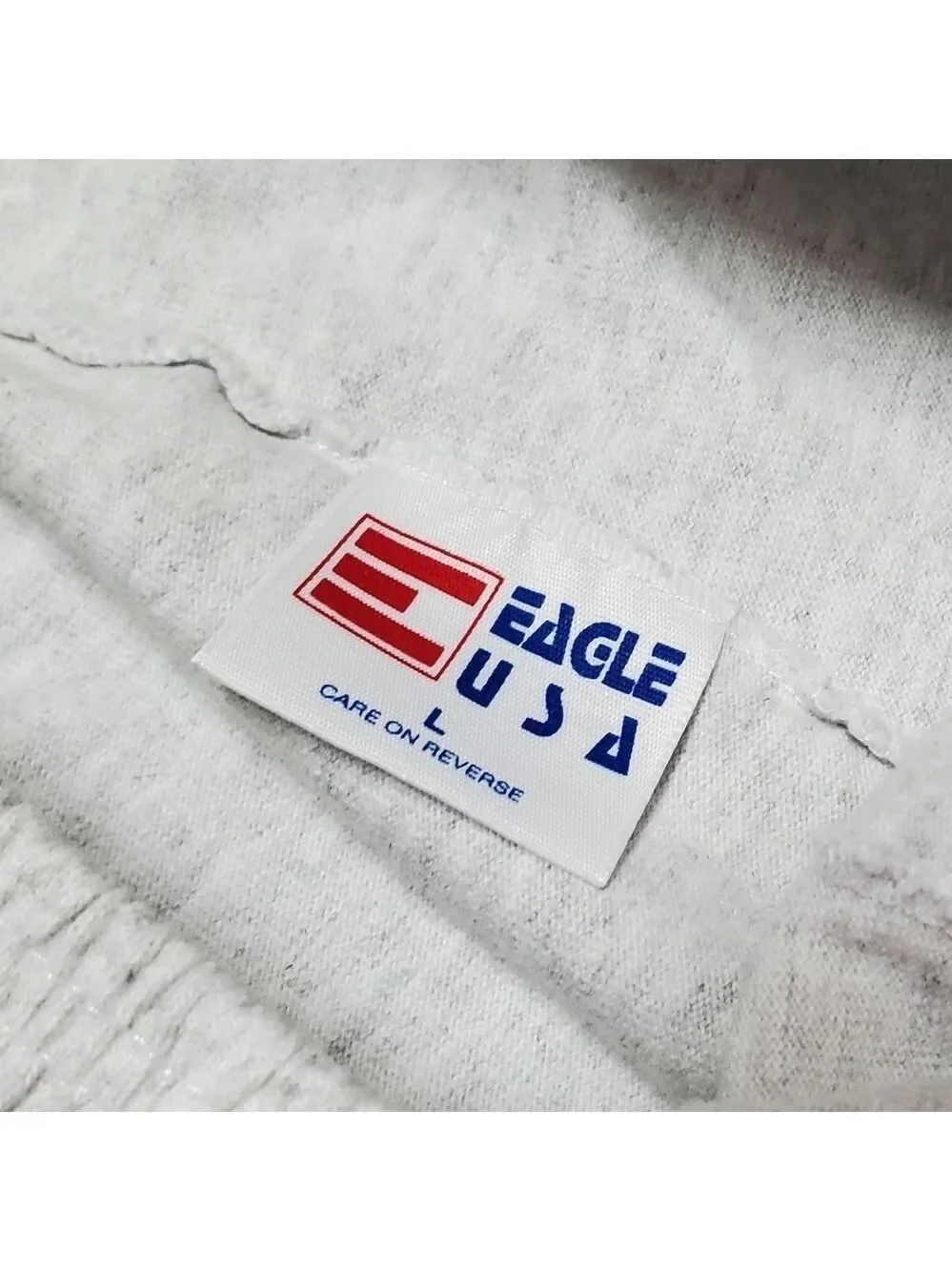 𝅺RARE Vintage Eagle USA Heather Gray Tie Waist Pull-On High Rise Relaxed Shorts